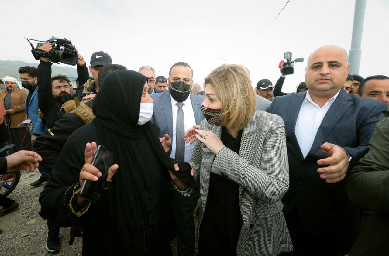 وزيرة الهجرة من السليمانية: دعو لانهاء معاناة النازحين
